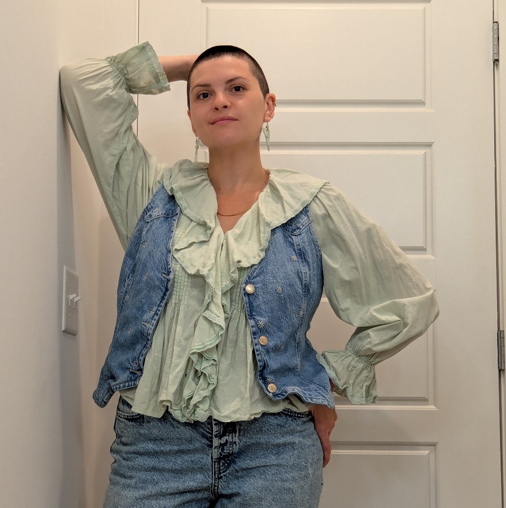 Adored Vintage Ruffled Blouse